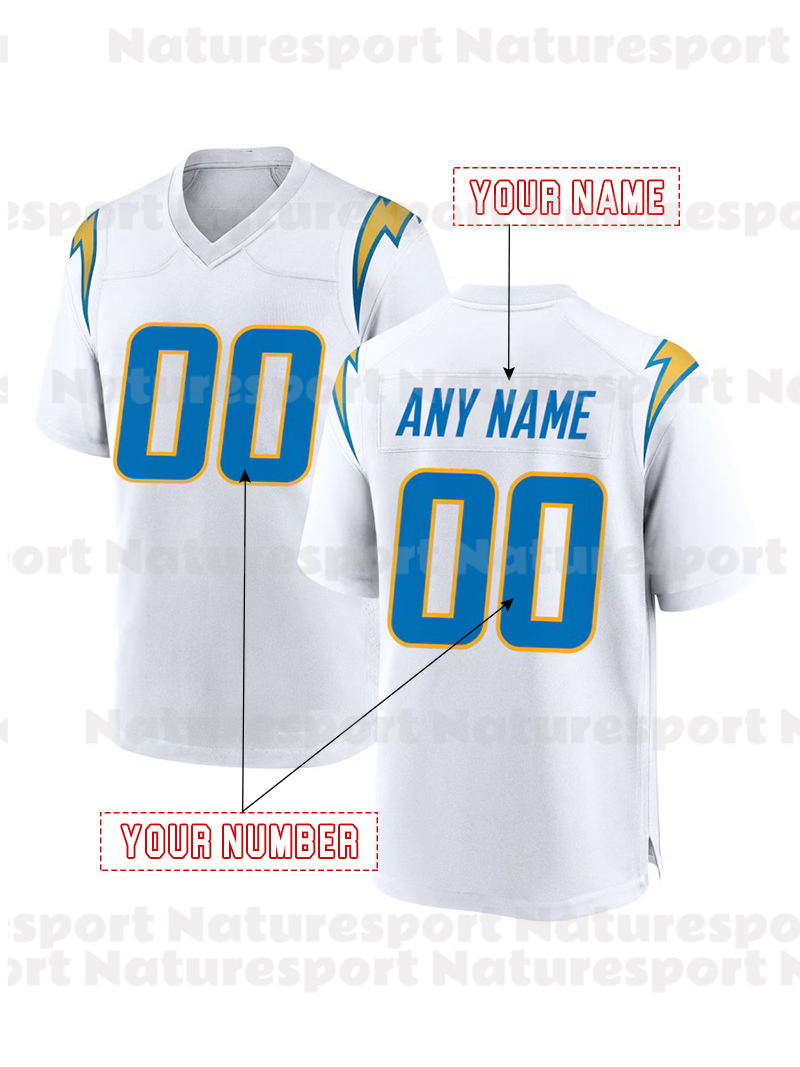 Custom 2025 Alternate football jerseys Ladd 15 McConkey Justin Herbert Derwin James Jr. Quentin Johnston Joe Alt