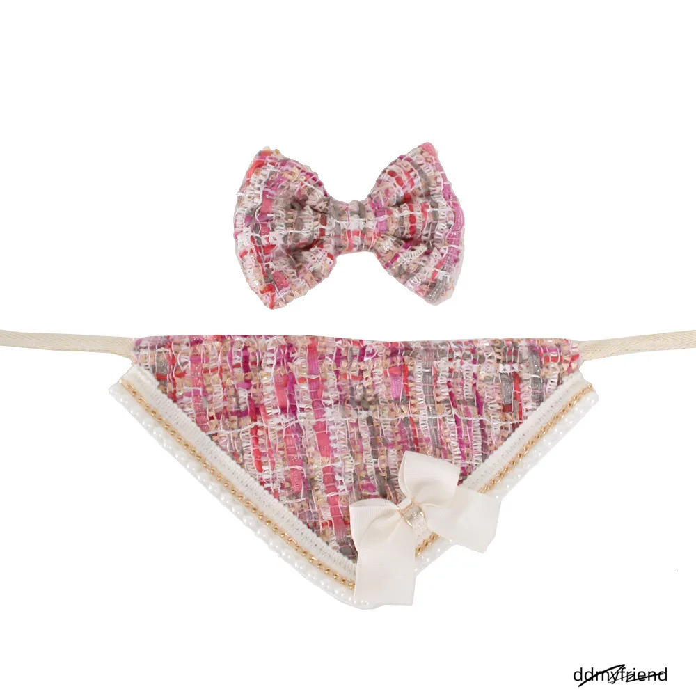 Bandanas And Hair Bow, Princess Dog Wedding Bandana, Soft Durable Fabric Bibs Kerchief Scarfs, Adjustable Fit. Designs For Small Medium Dogs Cats Red 