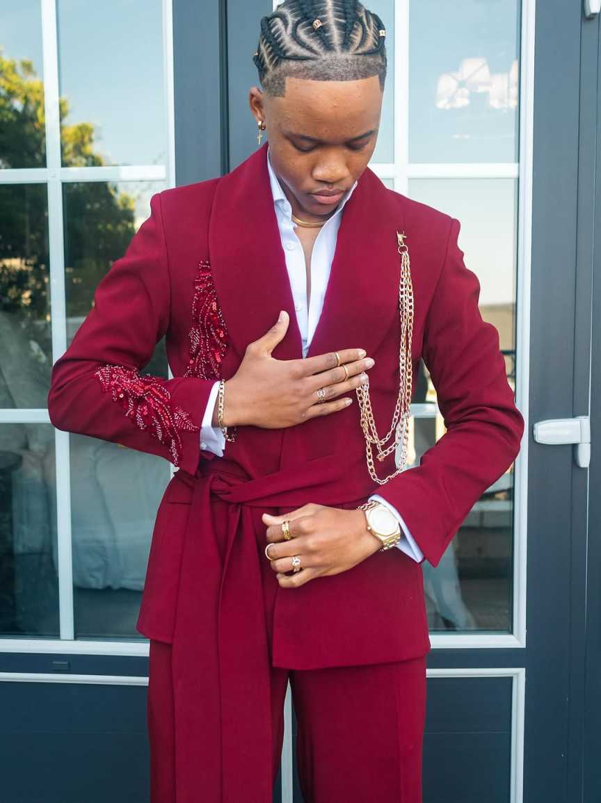 Fashion Suits 2 Piece For Men Single Button Shawl Lapel Tuxedos Sequins Beadeds Prom Male Party Customized Outfits