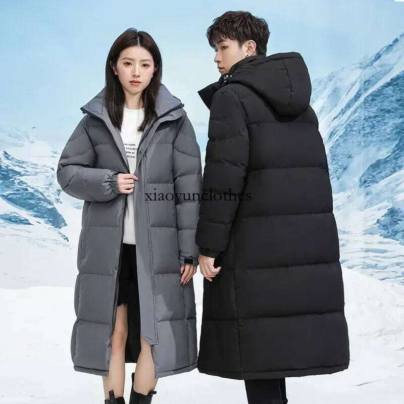Winter Outdoor Mens Jacket High-quality Male White Duck Down Hooded Coat Snowfield Couples Long Thicked Warm Parkas 5XL