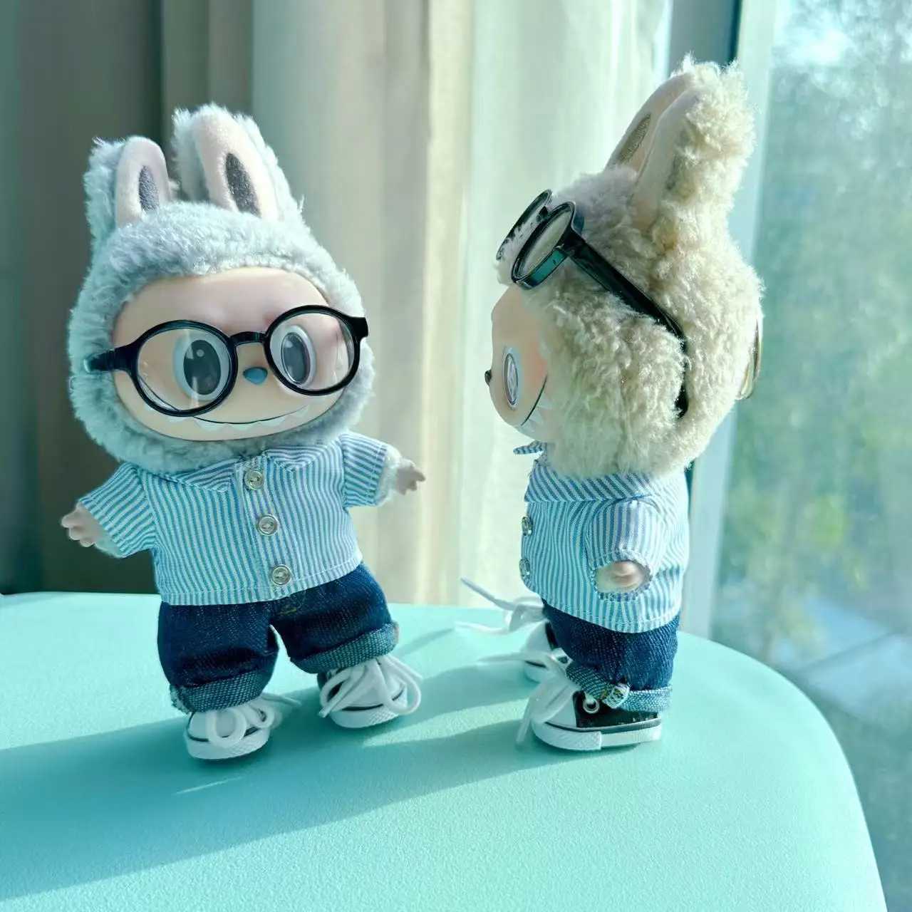 Clothes For Labubu 17cm Dolls I II Idol The Monster Outfit Accessories Sitting Party Gifts Cool Boy Shirt Jeans Hat Set EF16B C250919