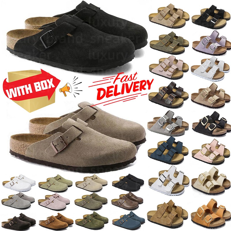 Designer slippers Men Women Slides Brown Black Pink Grey soft suede leather taupe mens fashion outdoor indoor sandals