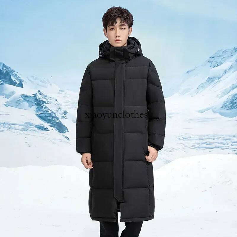 Winter Outdoor Mens Jacket High-quality Male White Duck Down Hooded Coat Snowfield Couples Long Thicked Warm Parkas 5XL