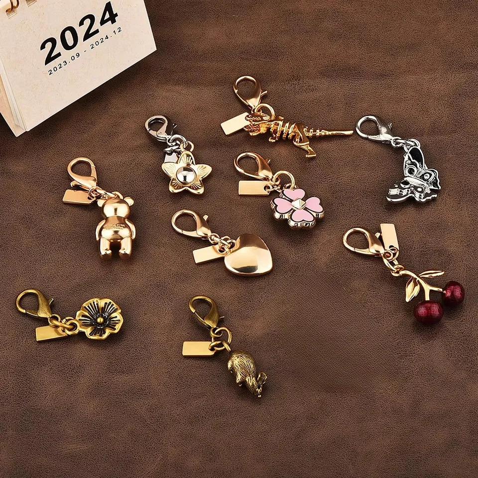 Exquisite Highend Bear Cherry Dog Keychains For Women Y2k Bag Pendant Car Key Chains Jewelry Gift Decoration Accessories 250919