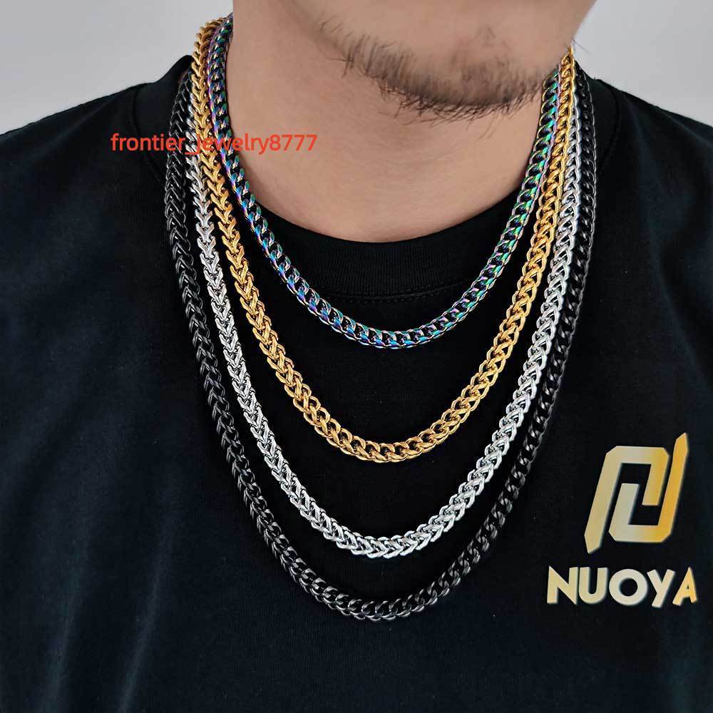 NUOYA Hip Hop Fine Jewelry Cadenas Franco Stainless Steel Chain Franco Chain Gold