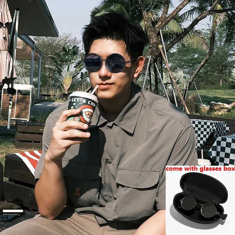 Men Polarized Fashion Adjustable Sunglasses Nd Filter Glasses ND9 Speed Dimming Sun Glasses Round Fishing Driving Eyewear UV400 J250919