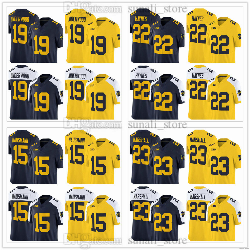 19 Bryce Underwood Jersey Football 2025-26 Men's MichiganWolverines College 22 Justice Haynes 15 Ernest Hausmann 23 Marshall Uniform Women Youth All Stitched
