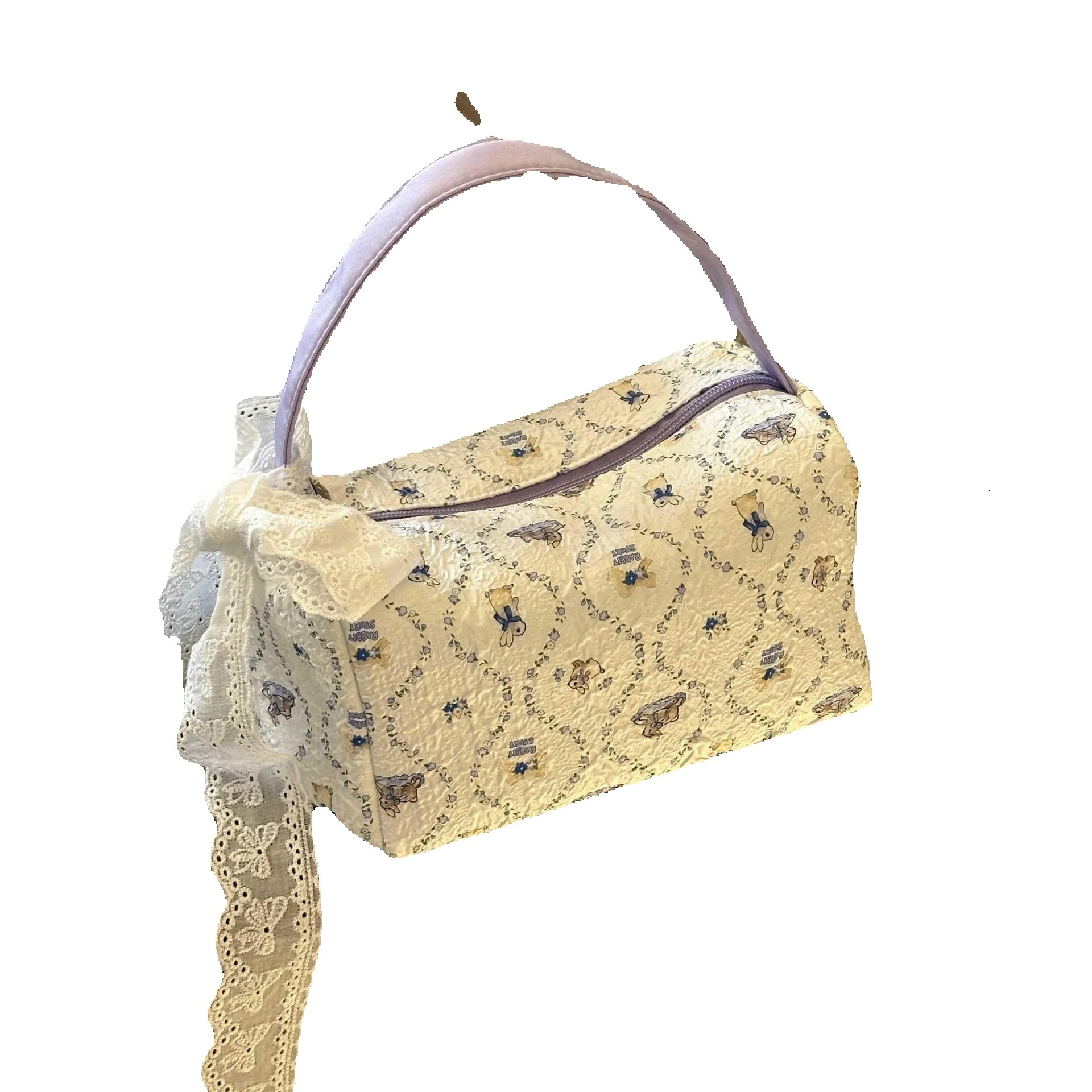 New Fortune Purple Rabbit Makeup Bag Women s Shoulder Bag Large Capacity Storage Bag Cartoon Printed Bag Commuter Women s Bag design Autumn New Design