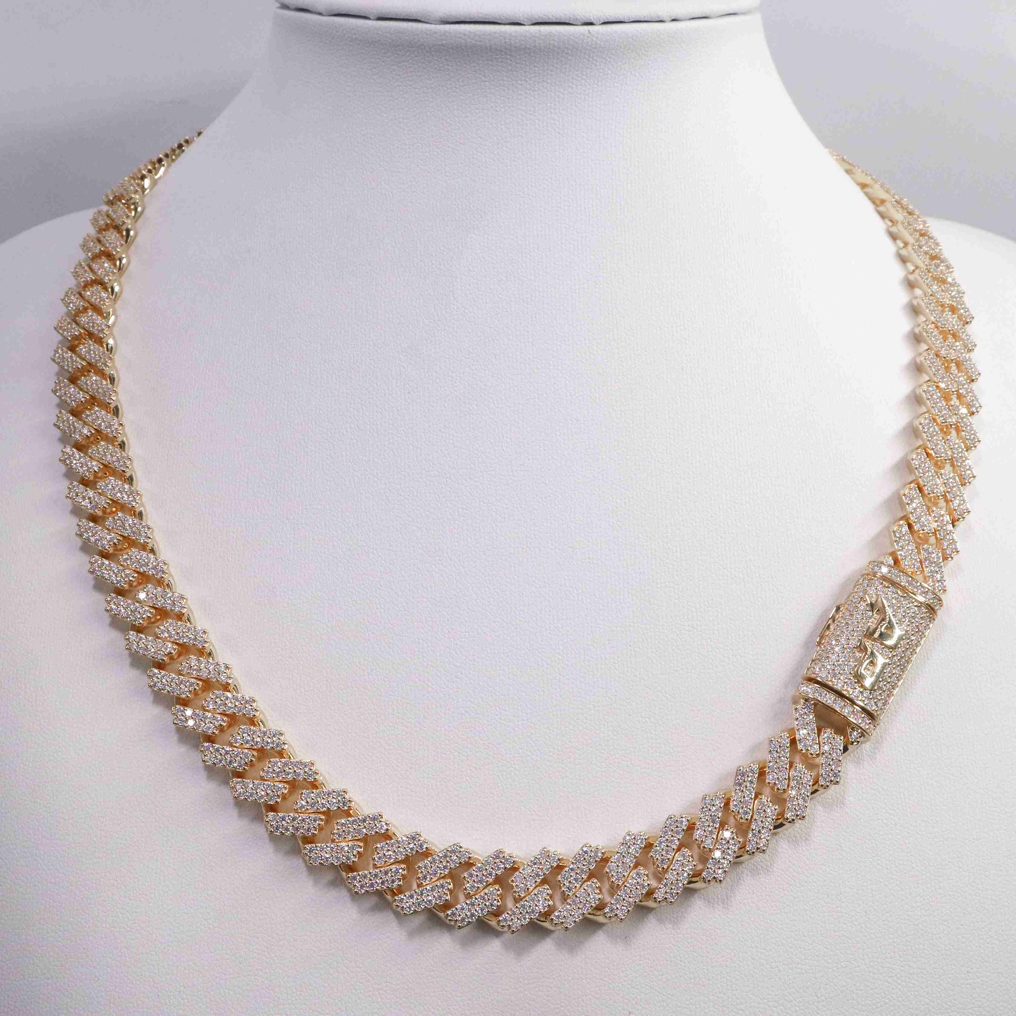 10mm Moissanite Cuban Chain GRA Certificate 925 Gold Plated Customized Trend Clasp Iced Out VVS Moissanite Cuban Link Chain