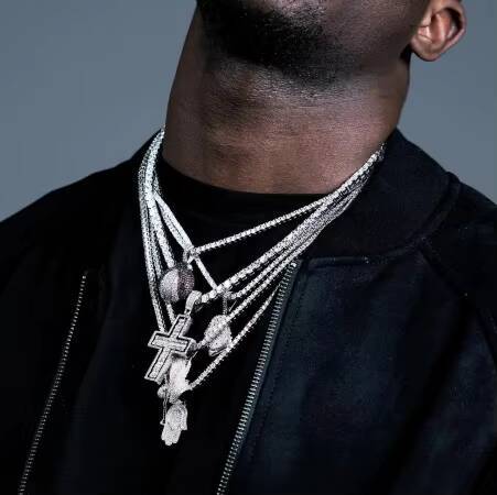 10mm Tennis Chain Necklace Cluster Hiphop 925 Sterling Silver Iced Out VVS Moissanite Tennis Chain