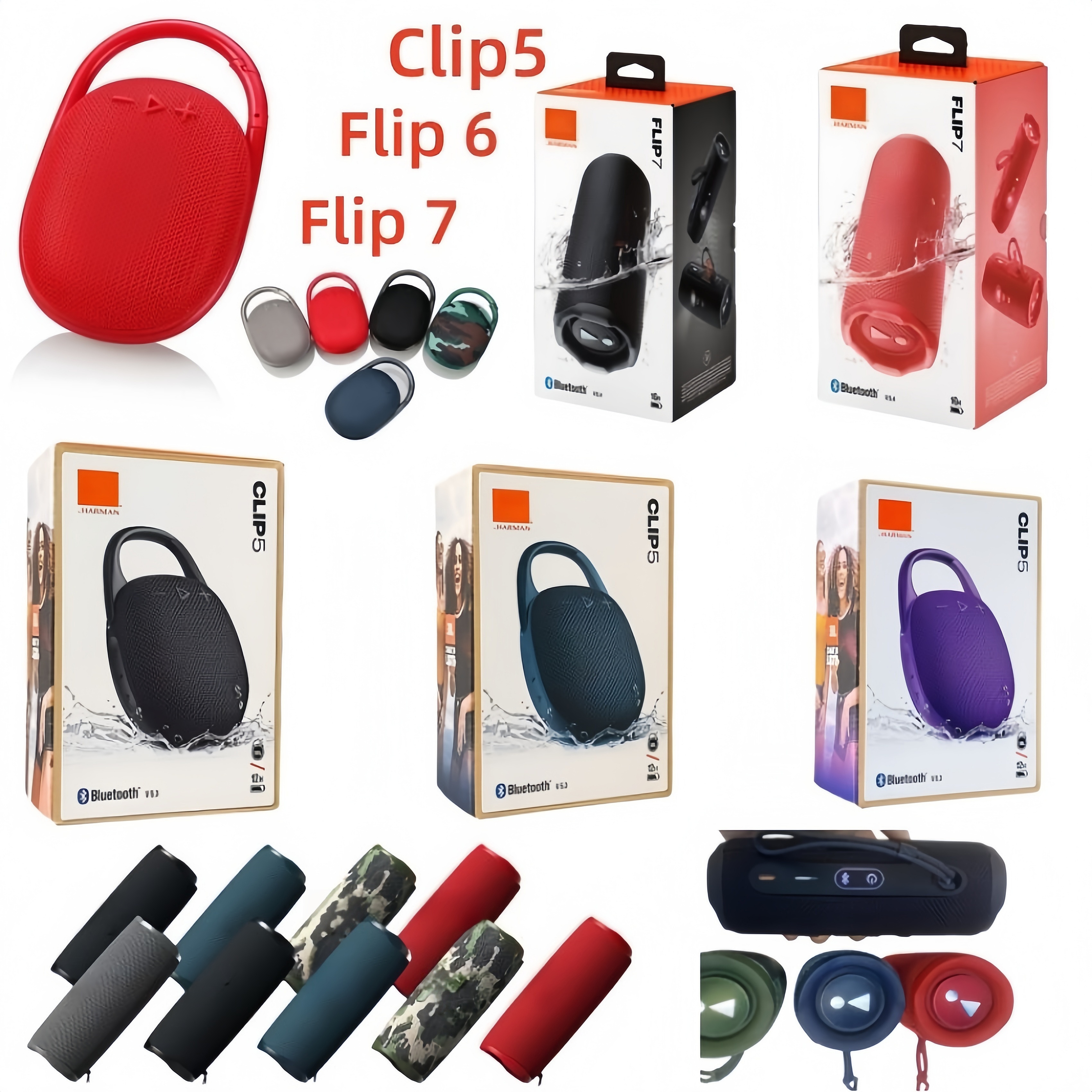 speaker flip 6 Outdoor Sports Waterproof Portable Subwoofer Bass Wireless BT 5.1 Speaker with TF USB socket