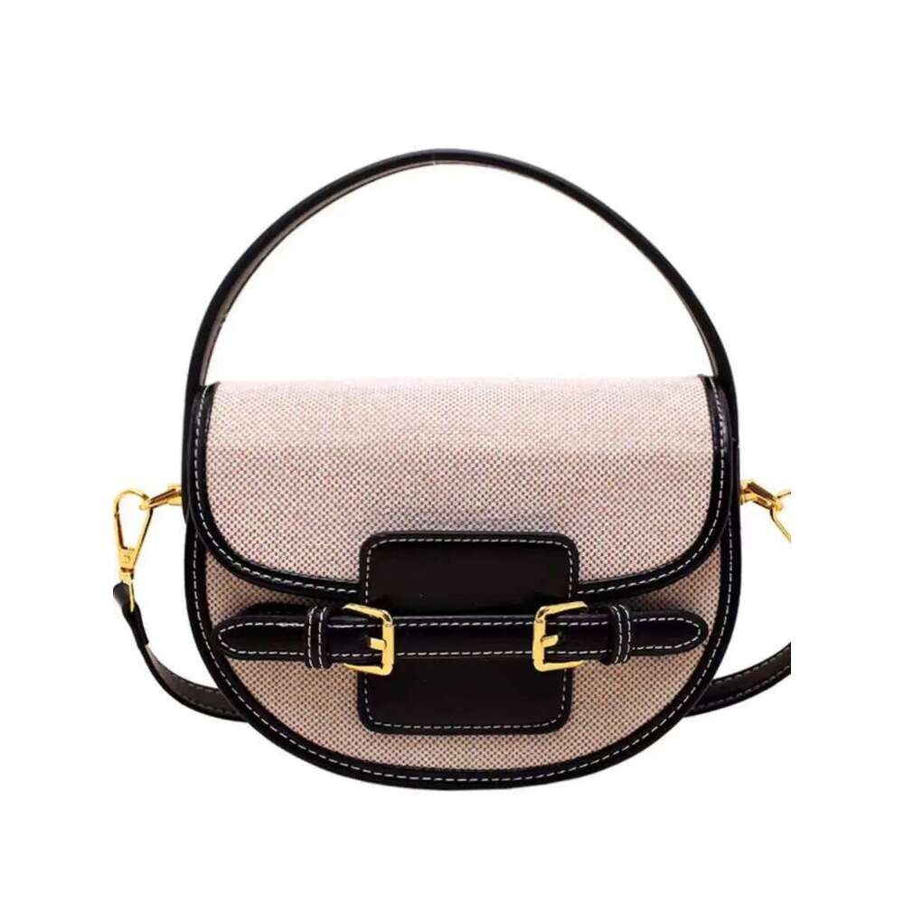 New Design Women Canvas Small Shoulder Bag Fashion Purses Retro PU Leather Female Saddle Laides Cross Body Bags