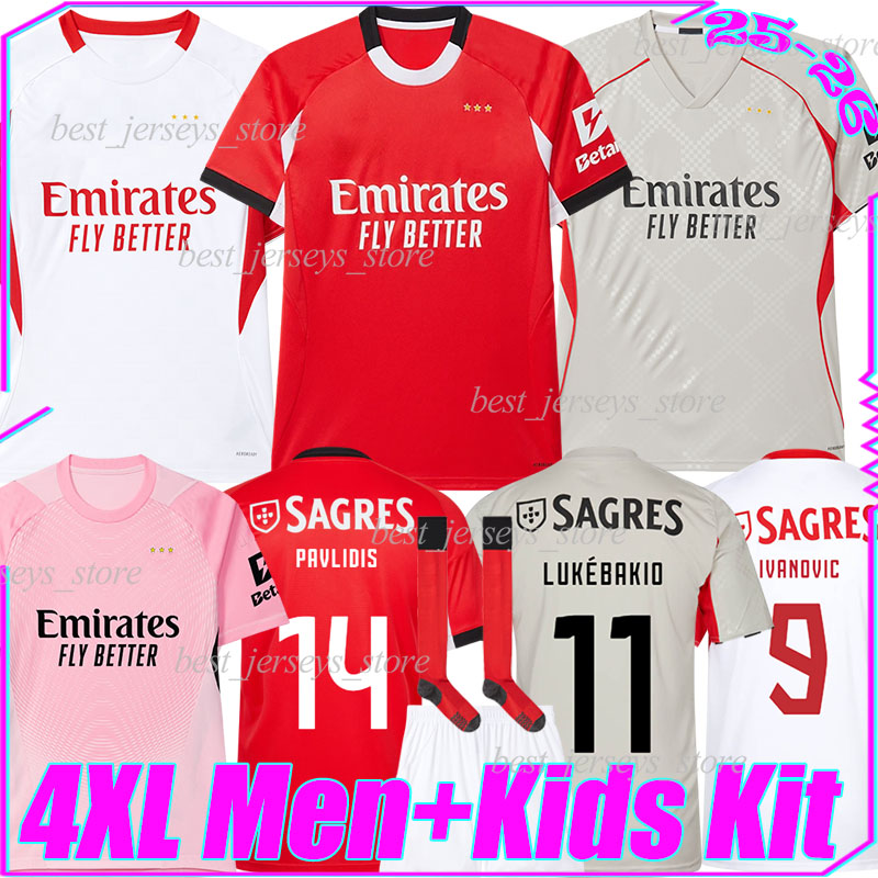 4XL 2025/26 BeNfIcAS Soccer Jerseys PAVLIDIS LUKEBAKIO SCHJELDERUP IVANOVIC PRESTIANNI AURSNES BARRENECHEA DEDIC BARREIRO men kids kit socks set football shirt