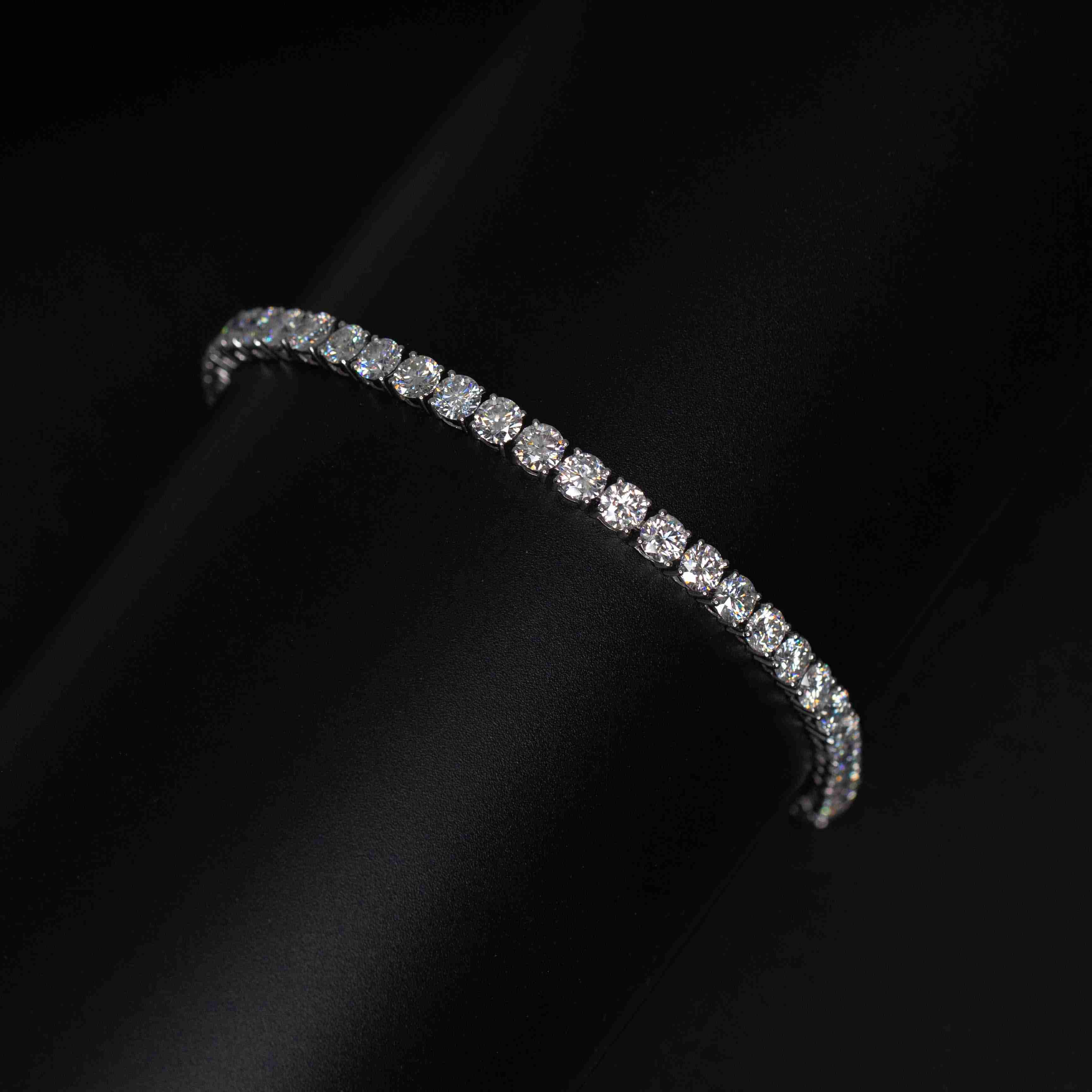 Hip Hop Jewelry 925 Sterling Silver High Quality 3mm4mm5mm Vvs Moissanite Tennis Bracelet