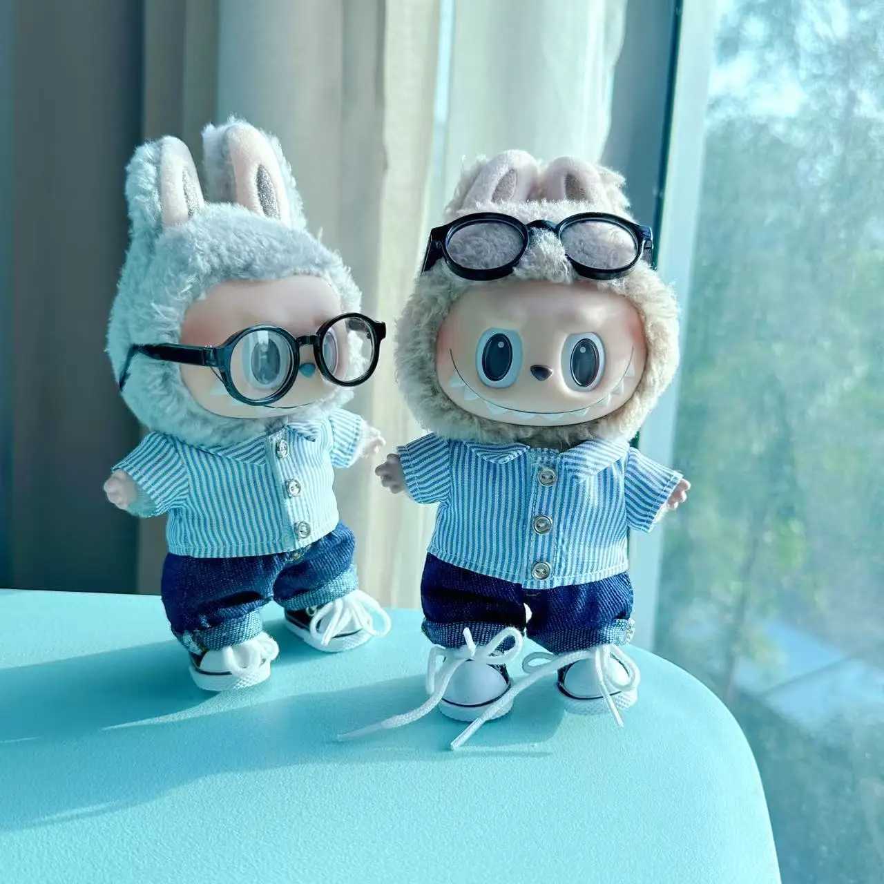 Clothes For Labubu 17cm Dolls I II Idol The Monster Outfit Accessories Sitting Party Gifts Cool Boy Shirt Jeans Hat Set EF16B C250919