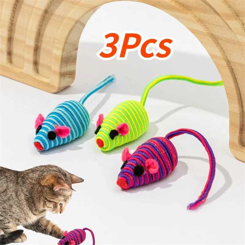 3Pcs Pet Cat Toy Color Winding Mouse Cat Toy Pet Supplies Cat Interactive Chew Toy Pet Accessories X250918