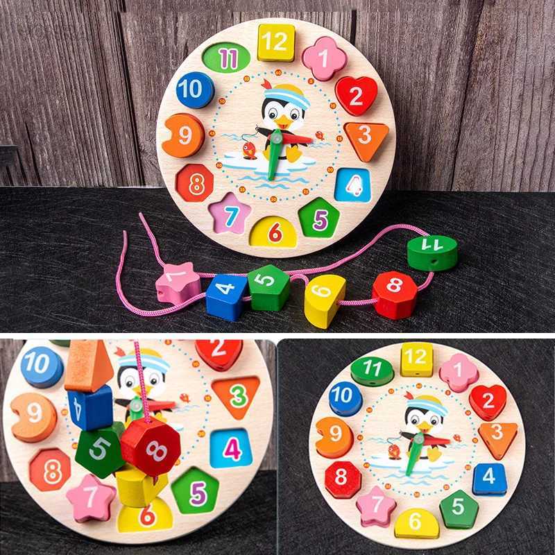 9 in 1 Wooden Montessori Toys Rattle Bell Drum Column Set Musical Instruments Sensory Early Baby Toy Toddler Education C250919