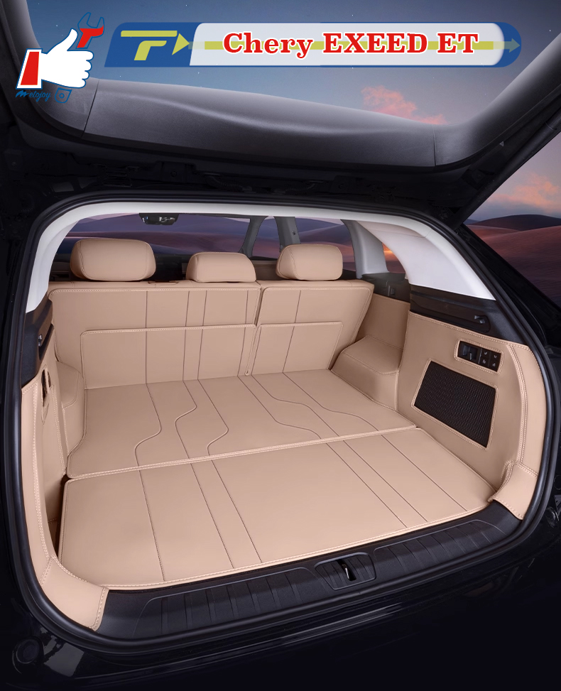 For Chery EXEED ET 2024 Car Trunk Mat Custom Fit Cargo Mat 3D Shaped Trunk Liner XPE Trunk Protection Mat Chair-Back Protection Mat Rear Trunk Full-su