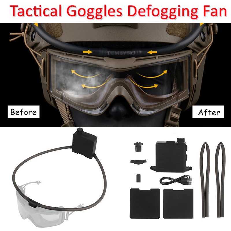 Tactical Goggles Anti Fog Ventilation Fan Adjustable Head Strap for Airsoft Motorcross Mountaineering Ski Defogging Fan J250919