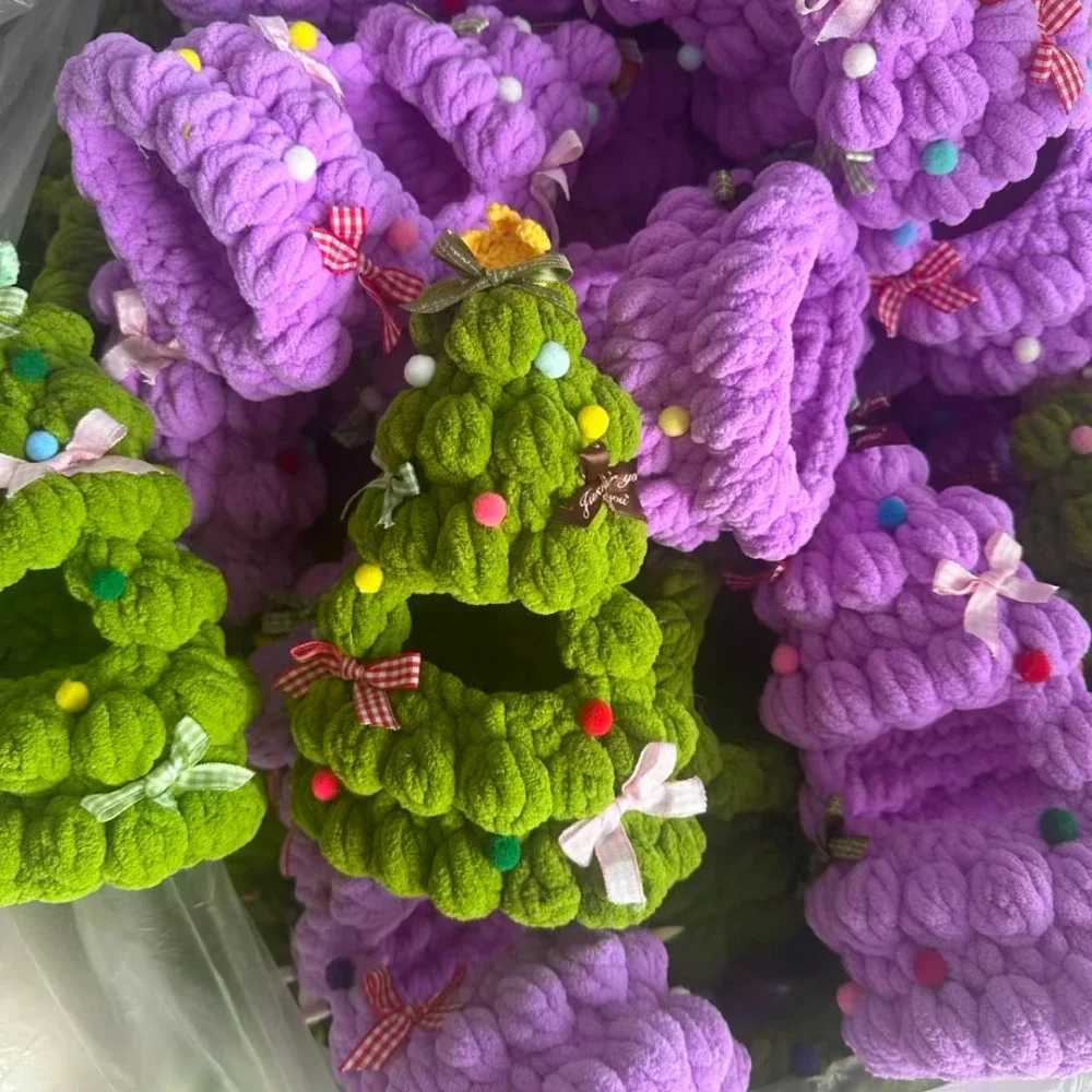 Handmade Crochet Christmas Tree Clothing for 1030 Labubu Outfit Doll DIY Accessories Christmas Halloween Kids Gift C250919