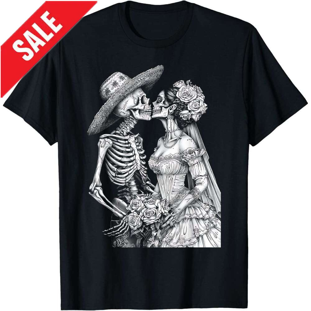 T shirt for Mens Skeleton Wedding Bride And Groom Day Dead Halloween Graphic T-Shirt Shirts Tshirt Graphic Tee Casual Tops Clothes Short sleeve 2025