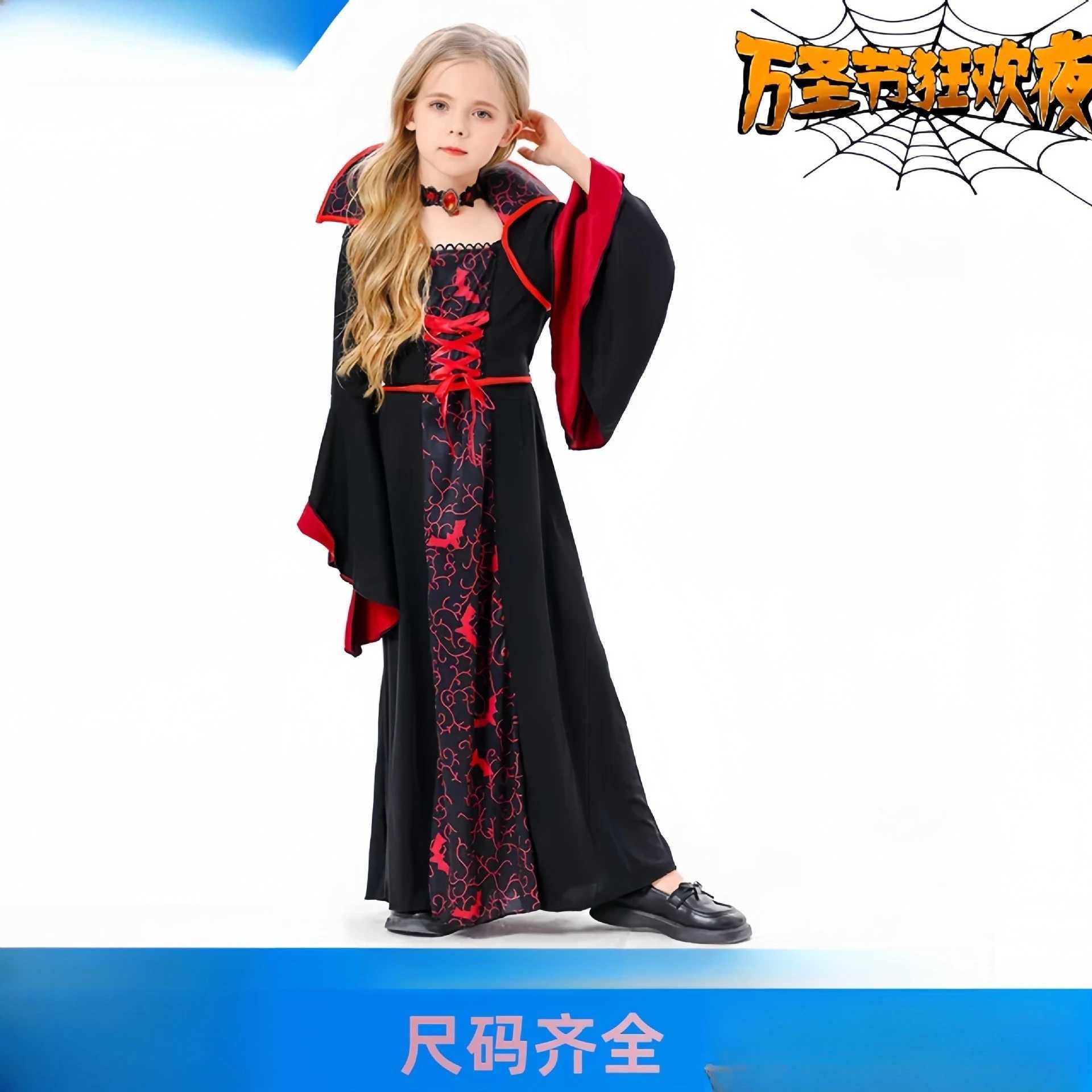 European and American Halloween Vampire Black and Red Witch Costume Girl Performance Costume L250918