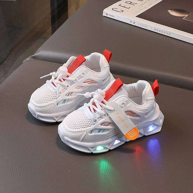 1-6 Years LED Baby Luminous Boys Glowing Children Sport Sneakers Kids Girls Anti-slip Toddler Mesh Shoes Led Flash Lights