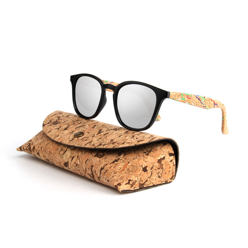 wood grain temples polarized square frame sunglasses with box four colors to choose from trendy uv protection uv400