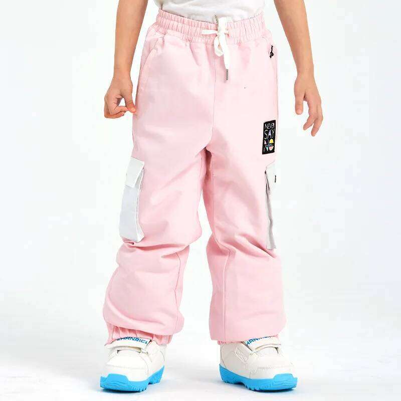 DOOKSNOW Winter Professional Children's Ski Windproof Waterproof Warm Snowboard Trousers Mountain Hiking Snow Pants