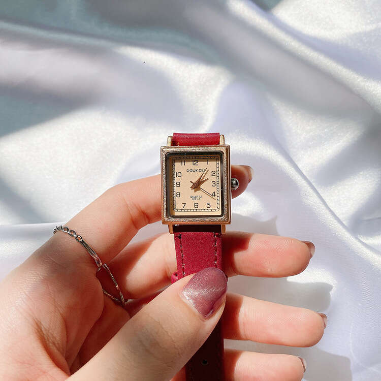 Square Watch for Women, Thin Strap, Compact and Simple, Elegant Student Versatile Designer Chic Small Dial, Ins Style, Mori Girl