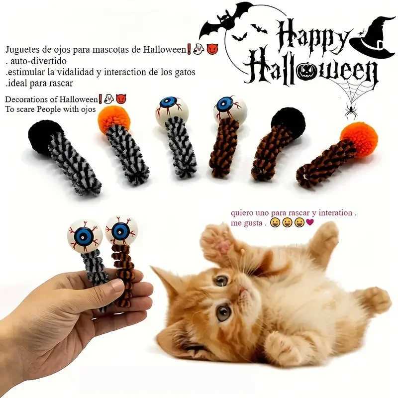 Halloween Cat Toy Eyeball Color Ball Design Attract Cats Attention Pet SelfEntertainment Spring Yarn Ball Toy for Cat Boredo X250918