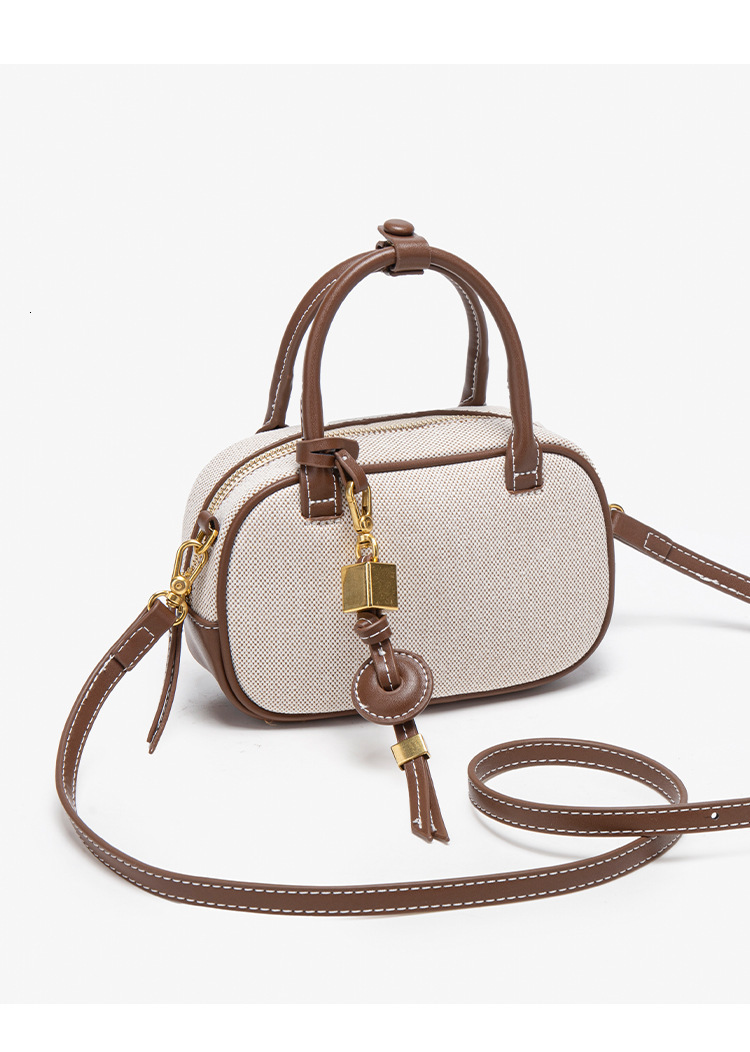 New Women s Shoulder Bag design Niche Color Blocked Handheld Fashionable Canvas Small Square Bag Autumn New Designer Bag Women s Crossbody Bag