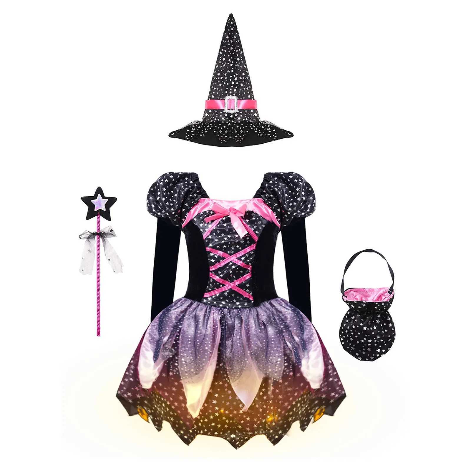 Girls Clothes Halloween Witch Cosplay Dresses Handmade Carnival Costume for Children Party Prom The Dress Kids Photo Fancy Kids L250918