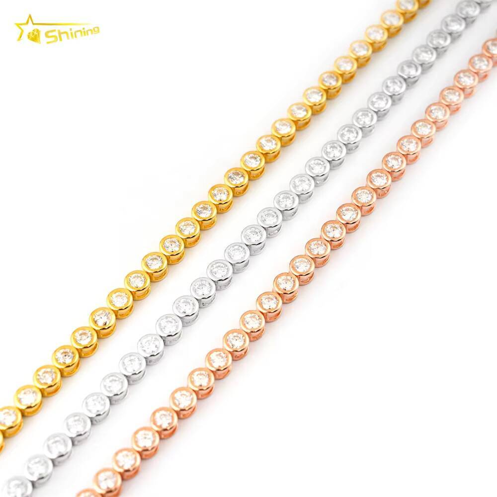 Wholesale Mens Women Jewelry Iced Out 3mm 4mm Tennis Bracelet Moissanite Vvs Diamond Fashion Bracelet