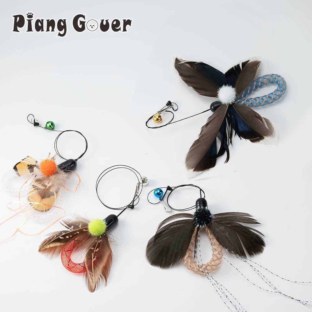 6pcs Feather Insects Cat Wand Replace Accessories Cat Stick Teaser Pet Toy X250918
