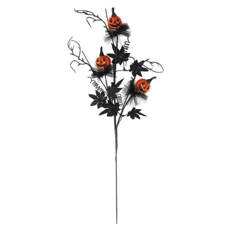 New Halloween Decoration Cutout Bouquet Black Horror Pumpkin Maple Leaf Simulation Bouquet Melon Halloween Home Party Decoration C250919