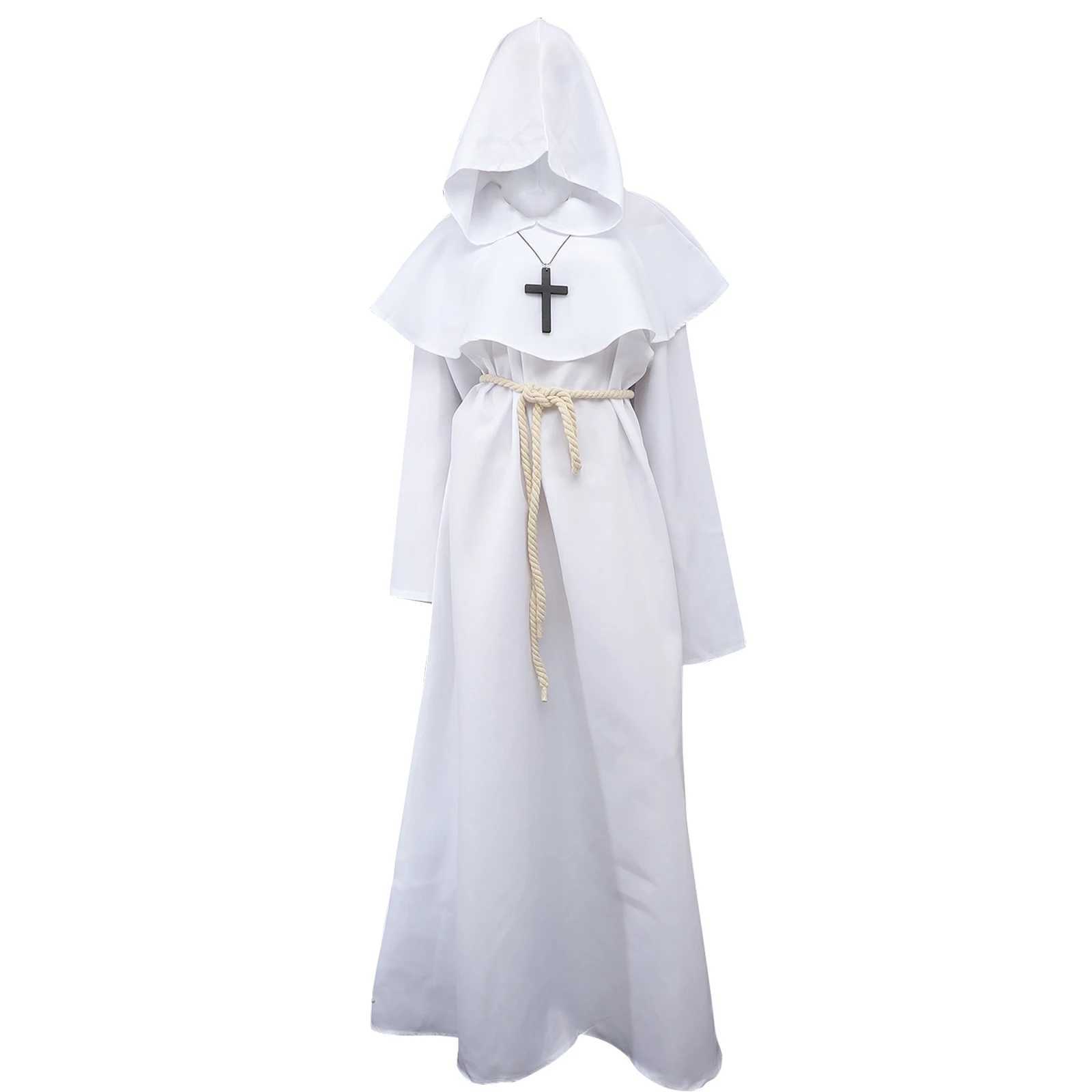 Medieval Cape Hooded Robe Cloak Knight Friar Priest Gown Robe Long Sleeve Wizard Cloak Halloween Outfit Cosplay Costume Props L250918