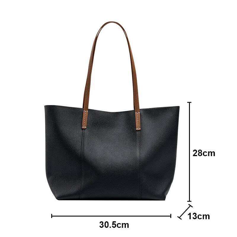 Designer Bag Luxury Bag 100% Genuine Leather Women's Tote Bags Designer Large Capacity Women Shoulder Bag Soft Cowhide Female Handbags 2378