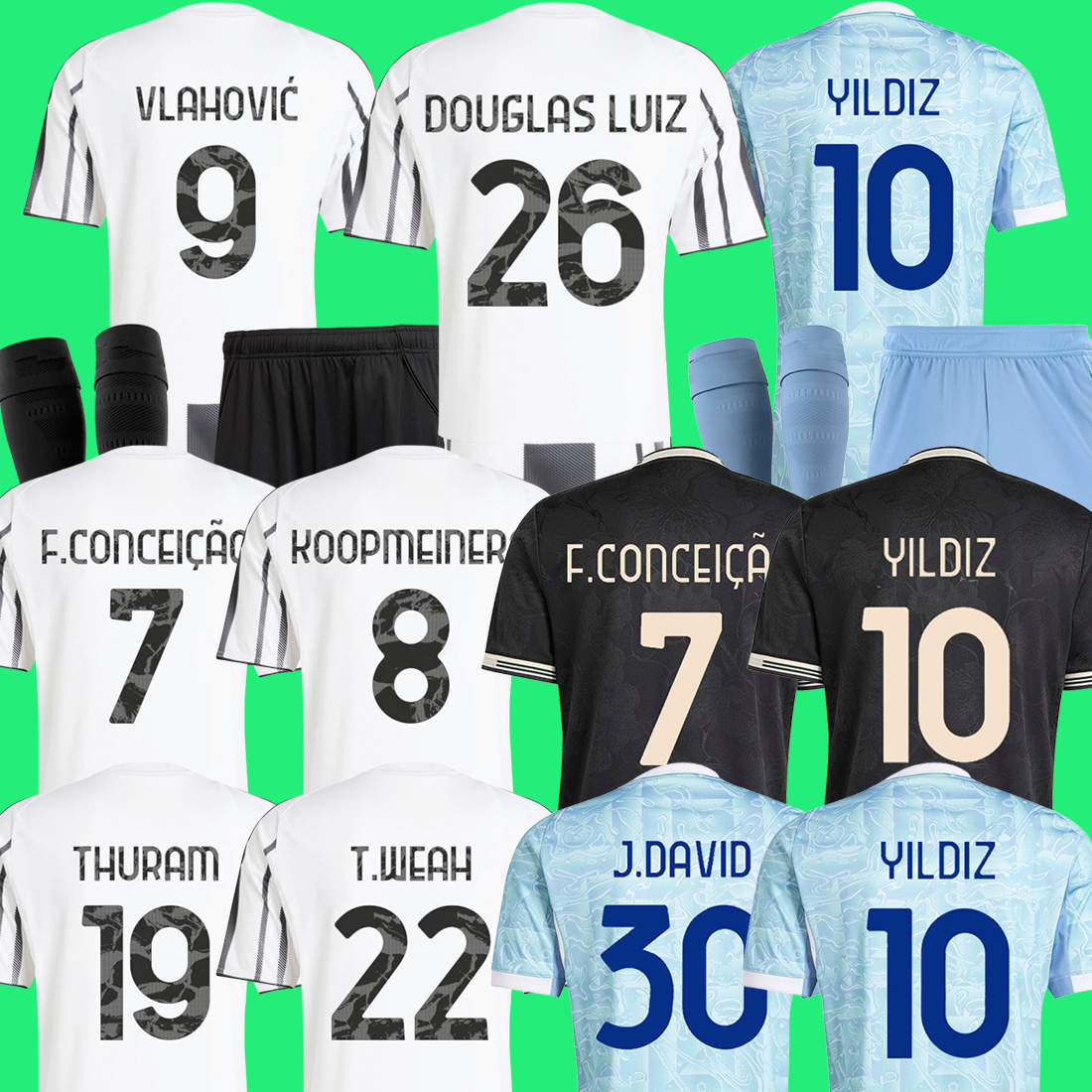25 26 Jersey Soccer Jerseys Men Kids Kit VLAHOVIC YILDIZ LOCATELLI THURAM WEAH DOUGLAS LUIZ football Shirt 2025 2026
