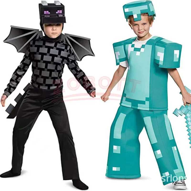 Carnival Party Dress Mask Classic Creeper Anime Game Character Set Diamond Armor Cosplay Costume Childrens Clothing L250918
