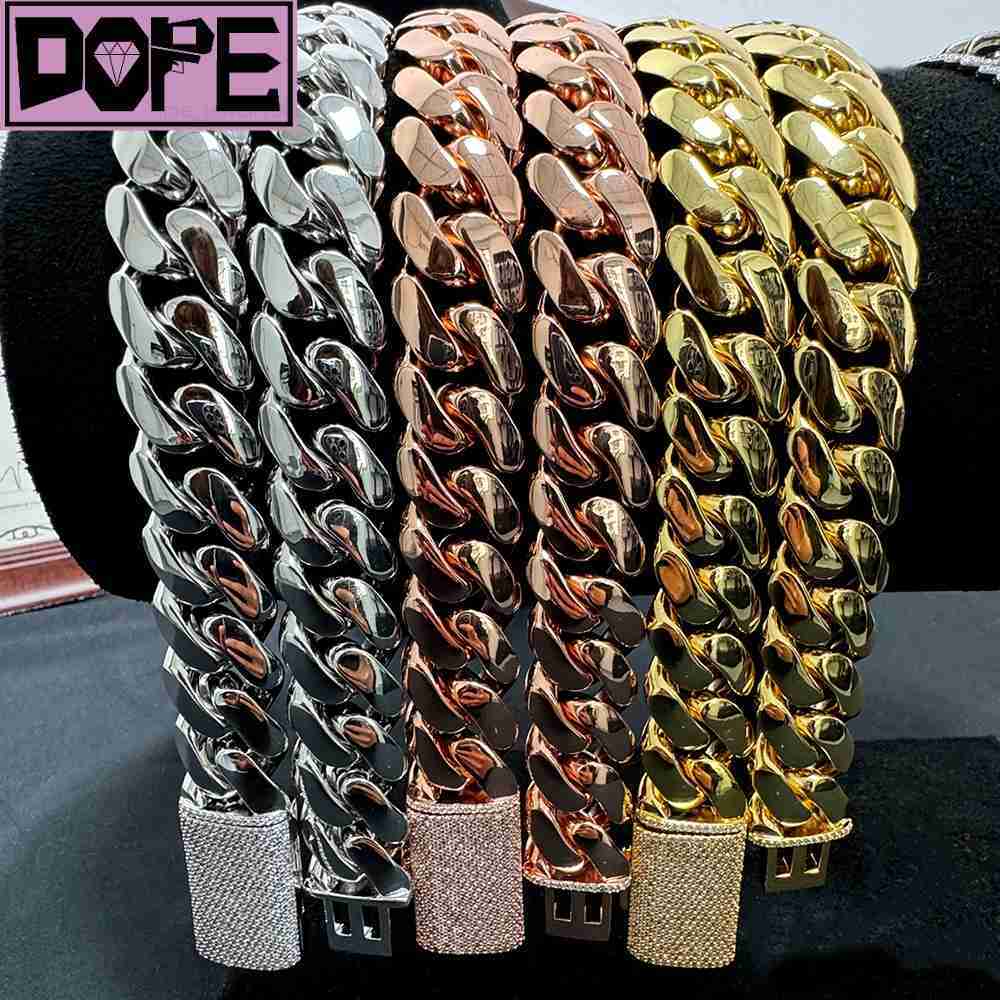 20mm Miami Cuban Link Chain Solid Brass 18k Gold Plated Cuban Chain SizeCuban Link Chain