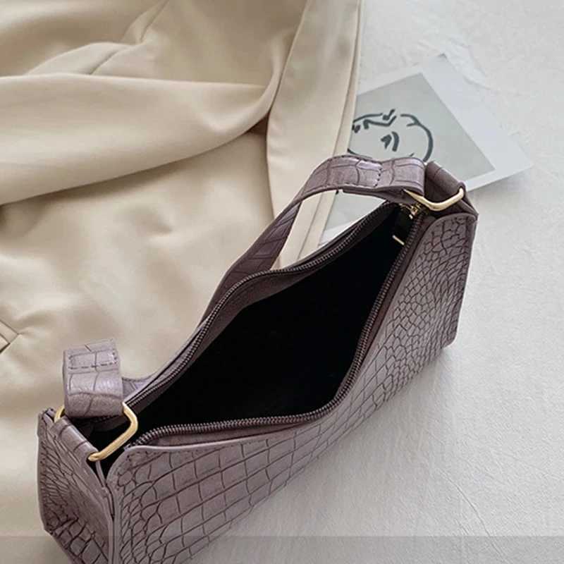 French Style Shoulder Bags Simple PU Leather Armpit Purse Small Handbag Underarm Bag Z250915