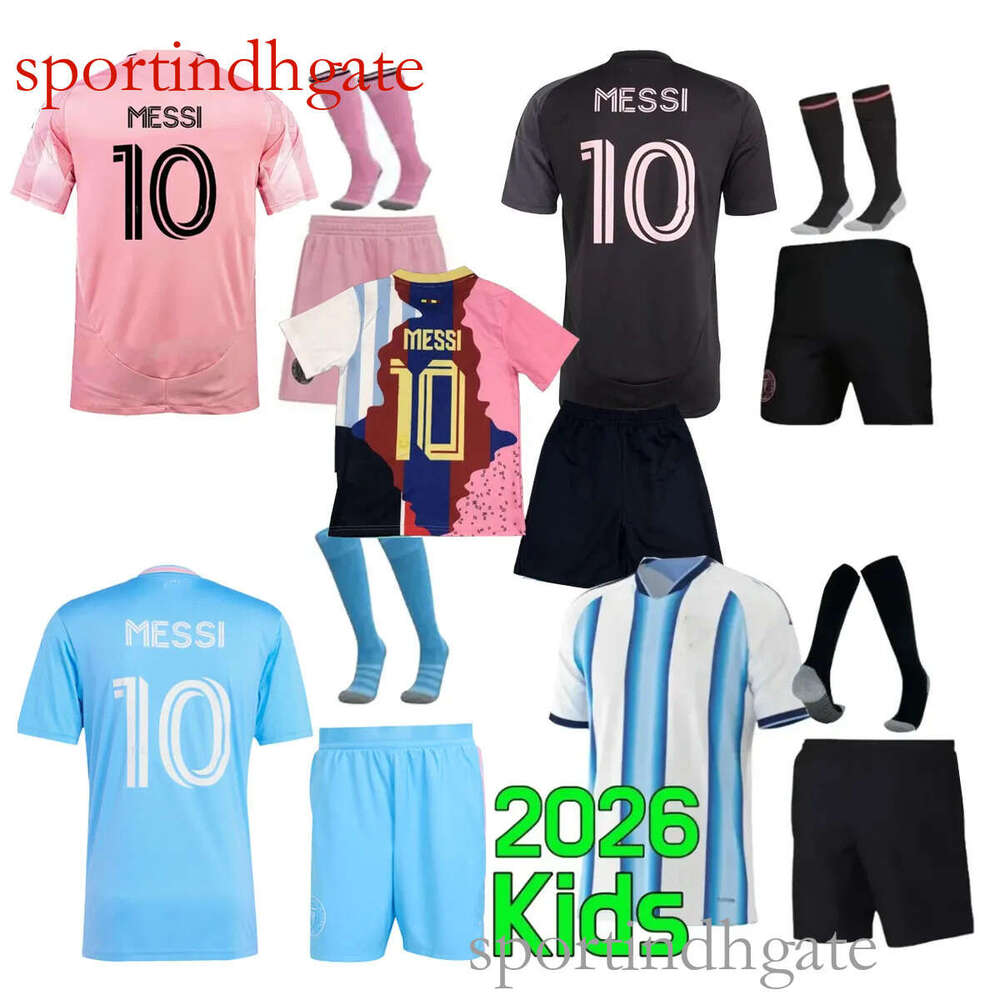Kids Messi Soccer Jersey 2025/26 (Sizes 24-26) - Youth Football Kit for Boys & Girls