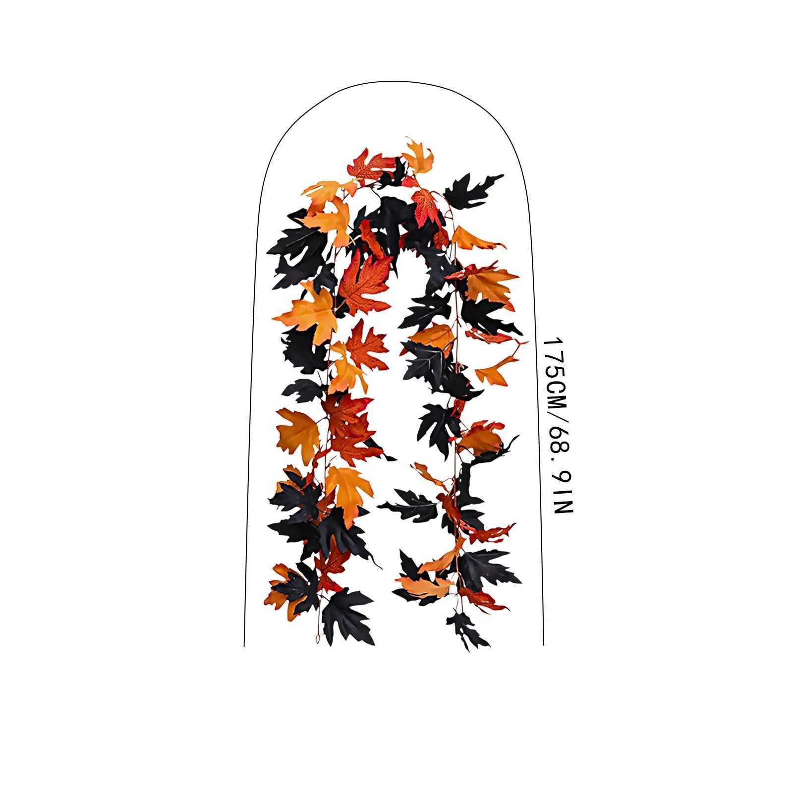 175CM Artificial Maple Leaves Fake Plants Autumn Decor Festival Hanging Garland Maple Vine Decoration Wedding Party Halloween C250919