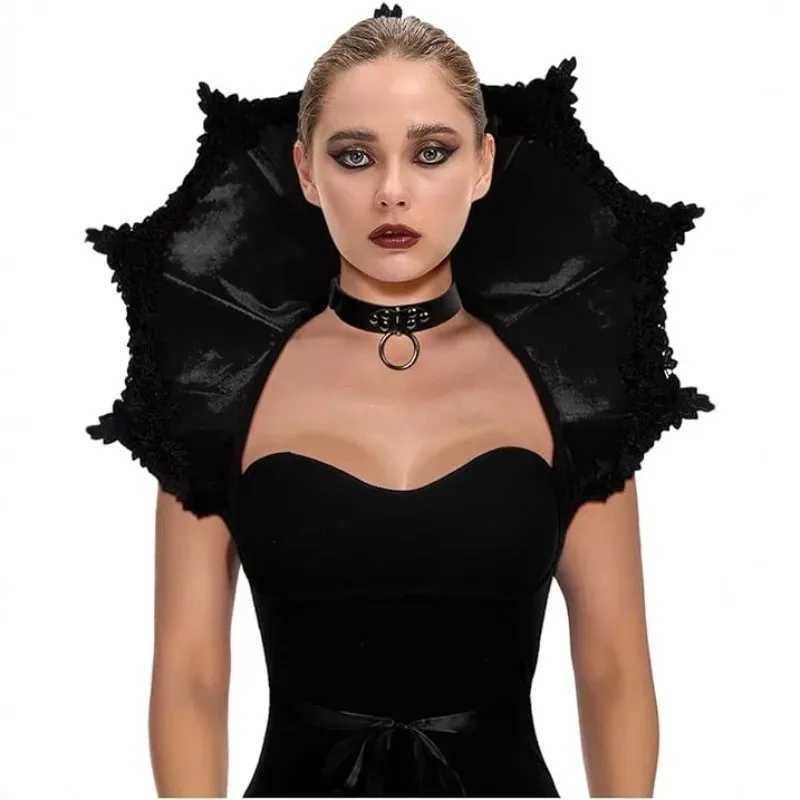 Gothic Vampire Cosplay Medieval Black Red Victorian Collar Cape for Women Role Play Halloween Carnival Costume Cloak Accessories L250918