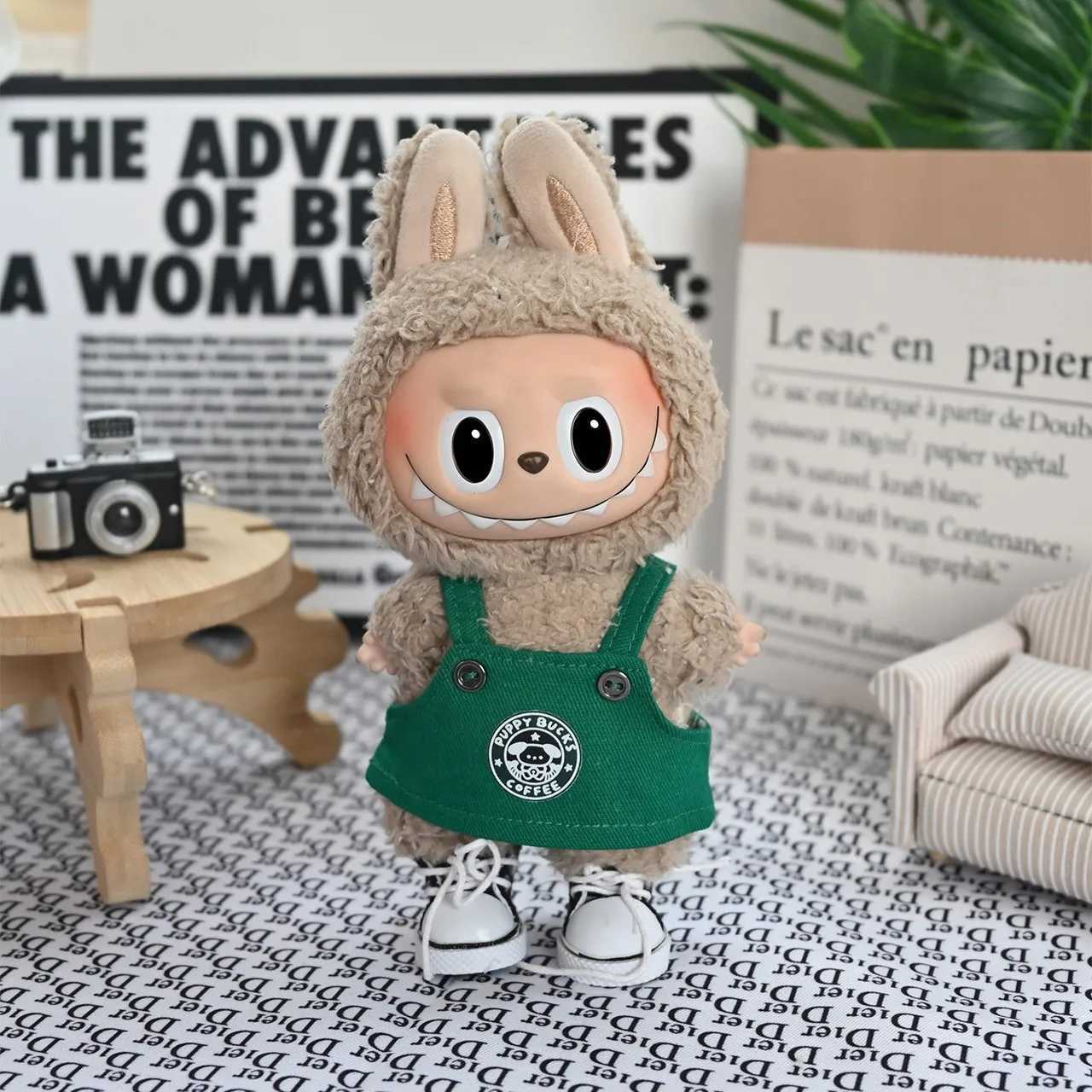 New Labubu 17cm Dolls Clothes The Monsters Outfit Accessories Clothing Cartoon Green Coffee Dress Shoes Bucket Hat V1 V2 V3 Use C250919