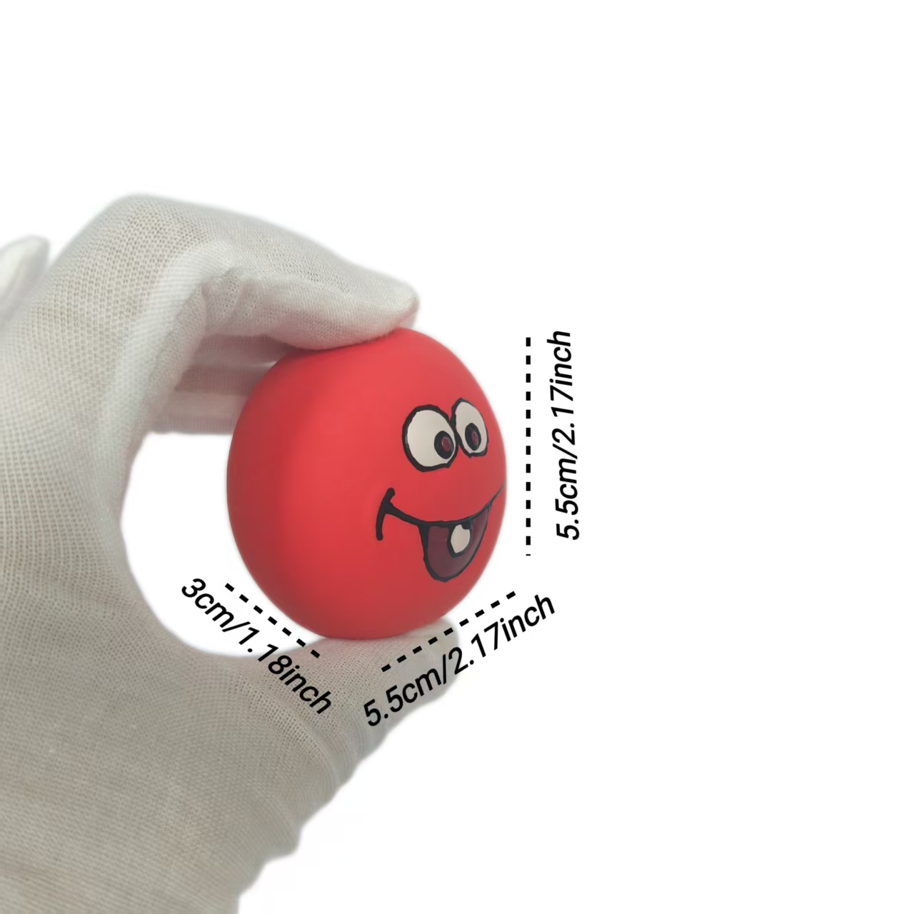 Latex Bouncy Ball Dog Toy Natural Eco friendly Soft Rubber Squeaky Teething Expression Balls Pet Puppy Toy for small dogs Random 8pcs in One Pack