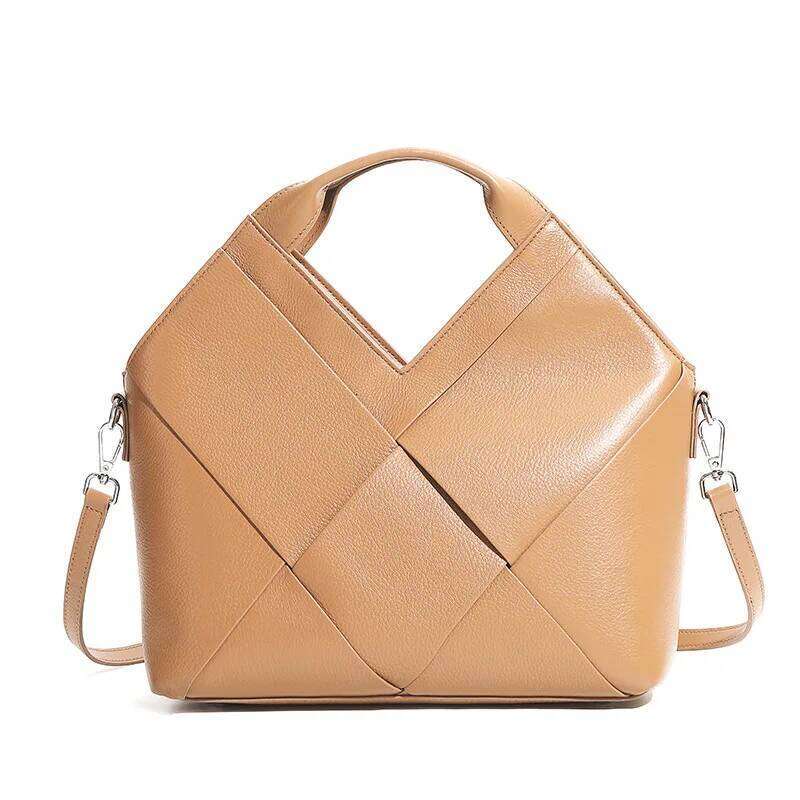 Designer Bag Luxury Bag New Top Layer Cowhide Braided Women's Work Handbags Triangular Design Fashionable Soft Genuine Leather Tote Crossbody Bag