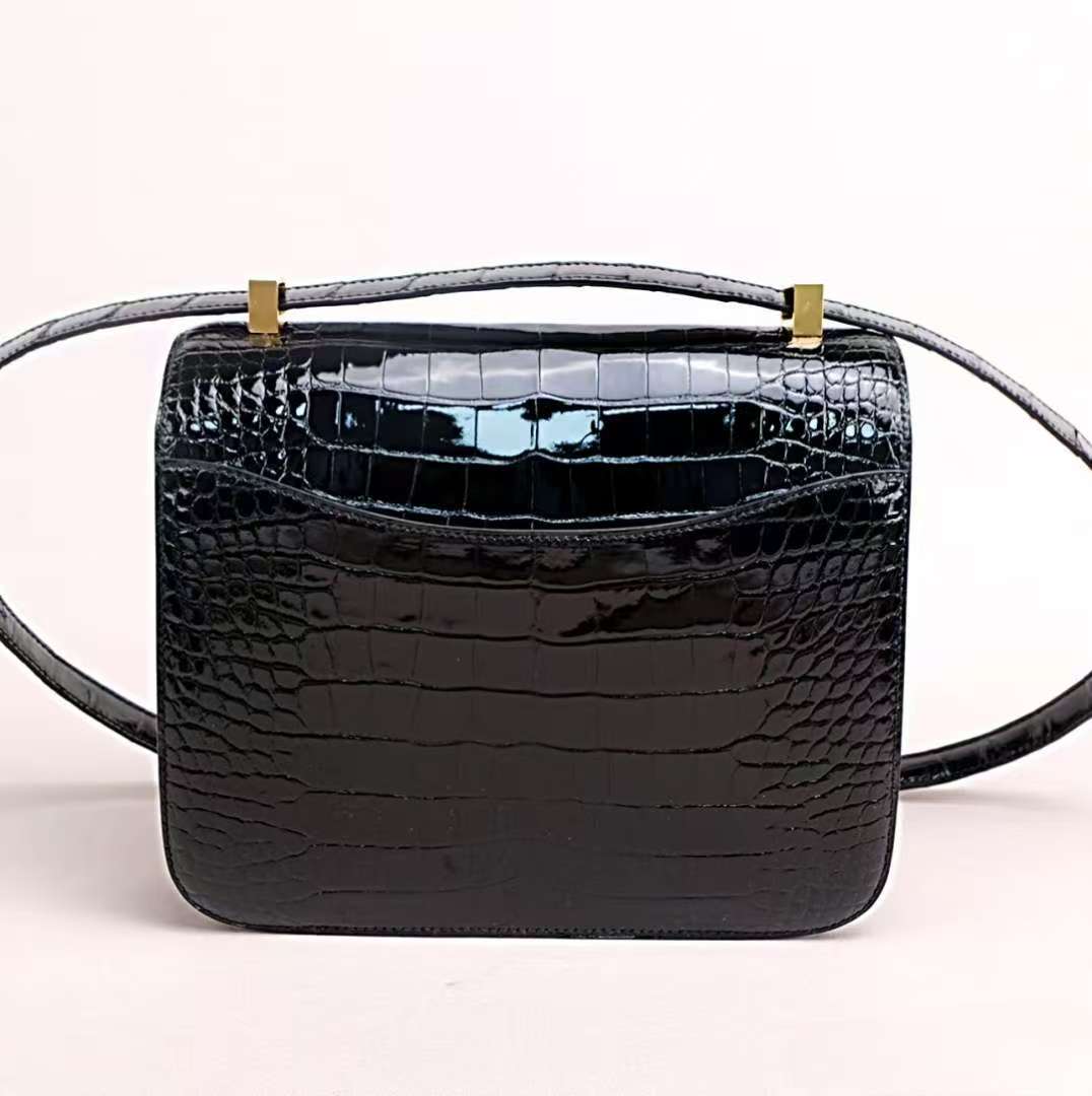 All hand-made shoulder bag brand designer Crossbody bag Classic Luxury clamshell bag 19 24cm with imported crocodile beeswax thread sewing 24K gold plated hardware