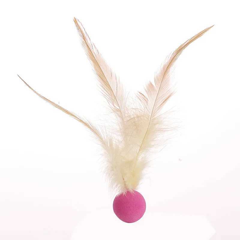 Funny Cat Elastic Ball Toy Interactive Balls Pet Supplies Feather Football Toys Dog Playthings Kitten X250918